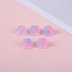 Pearl Pink Glass Beads, Lily Flower, Pearl Pink, 12x8mm, Hole: 1.4mm
