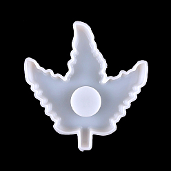 White DIY Leaf Candle Holder Silicone Molds, Plaster Resin Cement Casting Molds, White, 16.8x16x1.8cm