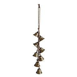 Antique Bronze Iron Wind Chimes, with Hemp Rope, for Home Decoration, Antique Bronze, 420mm