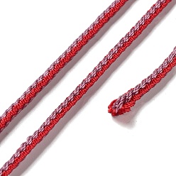 Red 14M Duotone Polyester Braided Cord, Round, Red, 2.5mm, about 15.31 Yards(14m)/Roll