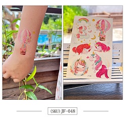 Colorful Horse Pattern Removable Temporary Tattoos Paper Stickers, Colorful, 12x7.5cm