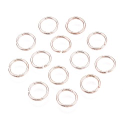 Розовое Золото Железа открыты кольца прыжок, без кадмия, без никеля и без свинца, розовое золото , 21 датчик, 4x0.7 мм, внутренний диаметр: 2.6 мм, Около 26000 шт / 1000 г