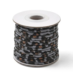 Серый Круглые шнуры из искусственной кожи с леопардовым принтом, для одежды, обувь делает, серые, 3 мм, около 10.94 ярдов (10 м) / рулон