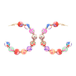 colorful Colorful Round Bead Ear Cuff Earrings - Fashionable, Versatile, Elegant Ear Accessories.