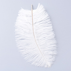 White Ostrich Feather Costume Accessories, Dyed, White, 15~20cm