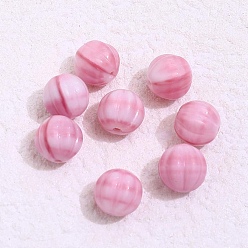 Pearl Pink Czech Glass Beads, Pumpkin, Pearl Pink, 8mm, Hole: 1mm