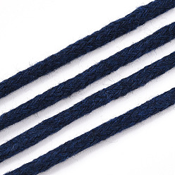 Marine Blue Cotton String Threads, Macrame Cord, Decorative String Threads, for DIY Crafts, Gift Wrapping and Jewelry Making, Marine Blue, 3mm, about 109.36 Yards(100m)/Roll.
