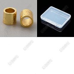 Plaqué 18K Or Véritable 1000pcs perles d'espacement en laiton, colonne, réel 18 k plaqué or, 1.5x1.5mm, Trou: 1mm