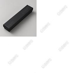 Черный Картонные коробки для хранения подарочных украшений и ожерелий, прямоугольник с бархатом и губкой внутри, чёрные, 21x4.4x3.3 см, 10 шт / комплект