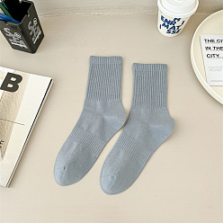 Light Steel Blue Cotton Knitting Socks, Ribbed Winter Warm Thermal Socks, Light Steel Blue, 250x70mm