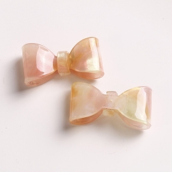 Pink Cellulose Acetate(Resin) Cabochons, Bowknot, Pink, 20x39mm