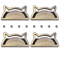 Золотой Аксессуары для замков из сплава, форма кошки, золотые, 16x30 мм