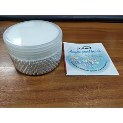 White Olycraft Acrylic Imitation Pearl Beads, No Hole, Round, White, 4mm, about 1800pcs/box