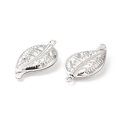 Silver 304 Stainless Steel Pendants, Leaf, Silver, 24x13.5x4mm, Hole: 1mm