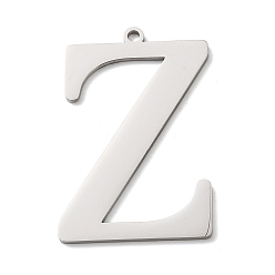 Letter Z 304 подвески из нержавеющей стали, буквы, Письмо Z, 40x25.5x1.4 мм, отверстие : 2 мм