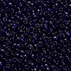 (8D) Transparent Dk Cobalt Тохо 8/0 круглые бусины, японский бисер, (8 d) прозрачный dk кобальт, 3 мм, отверстие : 1 мм, Около 1111 шт / 50 г
