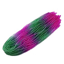 Зеленый Выпечка расписные прозрачные стеклянные бусины, градиент цвета, сегментированные разноцветные бусины, круглые, зелёные, 8 мм, отверстие : 1 мм, около 106 шт / нитка, 31.10'' (79 см)