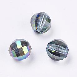 Colorful Imitation Austrian Crystal Beads, Grade AAA, Faceted, Round, Colorful, 6mm, Hole: 0.7~0.9mm