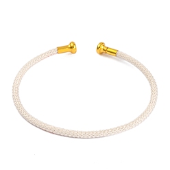 Снежный Изготовление браслета из плетеной проволоки из углеродистой стали, с позолоченными латунными заглушками, снег, 0.25 см, внутренний диаметр: 2-3/8 дюйм (6.1 см)