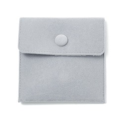 Light Grey Velvet Jewelry Bags, Square, Light Grey, 9.8x10x1.1cm