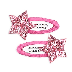 Star Cloth Covered Snap Hair Clips, Star, 55x30mm