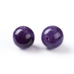Charoite Natural Charoite Beads, Half Drilled, Round, 8mm, Half Hole: 1~2mm