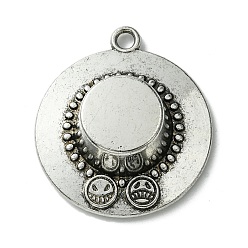 Antique Silver Tibetan Style Alloy Pendants, Cap, Antique Silver, 34x30x11mm, Hole: 2.6mm