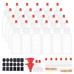White Plastic Graduated Squeeze Bottles, with Red Tip Cap, Durable Squirt Bottle for Ketchup, Sauces, Syrup, Dressings, Arts & Crafts, White, 3.6x9.2cm, Capacity: 60ml