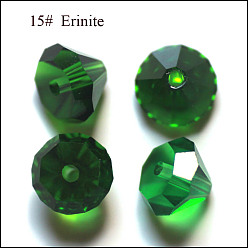 Green Imitation Austrian Crystal Beads, Grade AAA, Faceted, Diamond, Green, 9.5~10x7~8mm, Hole: 0.9~1mm