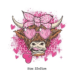 Cattle Valentine's Day Heat Transfer Film, Iron on Vinyl, for Garment Throw Pillow Accessories, Cattle, 220x210mm