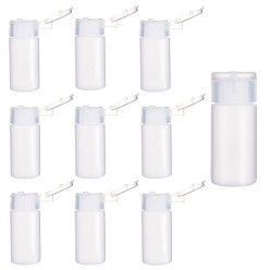 Clear 30ml PE Plastic Empty Refillable Flip Cap Bottles, with PP Plastic Lids, Squeeze Bottles for Travel Liquid Cosmetic Storage, Clear, 7.4cm, Capacity: 30ml