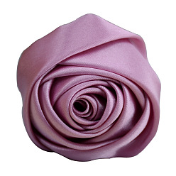 Бледно-фиолетовый Красный Атласная ткань ручной работы 3d цветок розы, аксессуары для украшения обуви, шапки, одежды своими руками, бледно-фиолетовый красный, 5.5 см