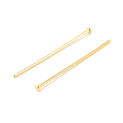Real 18K Gold Plated Brass Flat Head Pins, Long-Lasting Plated, Real 18K Gold Plated, 19x0.5mm, Head: 1mm