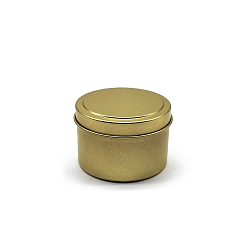 Golden Iron Candle Tins, with Lids, Empty Tin Storage Containers, Golden, 6x4cm