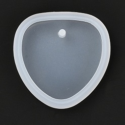 White DIY Pendant Silicone Molds, Resin Casting Molds, Clay Craft Mold Tools, Heart, White, 41x41.5x7.5mm, Hole: 3mm