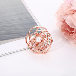 Rose gold Sweet and Simple Adult Hair Clip with Hollow Flower Bird's Nest