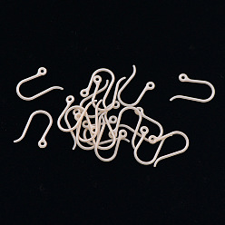Old Lace Plastic Earring Hooks, Ear Wire, with Horizontal Loop, Old Lace, 11x9x0.6mm, 22 Gauge, Hole: 0.9mm