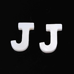 Letter J Подвески из натуральных пресноводных ракушек, для изготовления ювелирных изделий, кремово-белые, буква J, 10x7.5x2.5 мм, отверстие : 0.8 мм