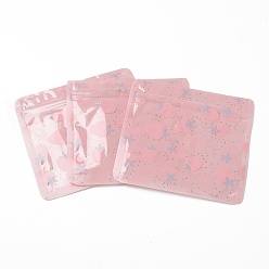 Strawberry Plastic Zip Lock Bag, Storage Bags, Self Seal Bag, with Top Seal, Cartoon, Pink, Strawberry Pattern, 10x10.8x0.15cm, Unilateral Thickness: 2.7 Mil(0.07mm), 100pcs/bag