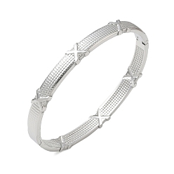 Stainless Steel Color 304 Stainless Steel Hinged Cuff Bangles, Cross, Tarnish Free, Stainless Steel Color, Inner Diameter: 1.97 inch(5cm)x2.36 inch(6cm)