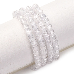 Прозрачный Бусины из кубического циркония, граненые квадратные, прозрачные, 3x3x3 мм, отверстие : 0.6 мм, около 115 шт / нитка, 14.17'' (36 см)