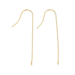 Golden 316 Surgical Stainless Steel Earring Hooks, with Vertical Loops, Golden, 39x3mm, Hole: 1.8mm, 21 Gauge, Pin: 0.7mm