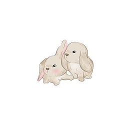 Rabbit Anmial Theme Removable Temporary Water Proof Tattoos Paper Stickers, Rabbit Pattern, 6x6cm