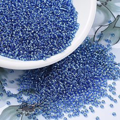 (RR19) Silverlined Sapphire Миюки круглые бусины рокайль, японский бисер, 11/0, (rr 19) серебристый сапфир, 11/0, 2x1.3 мм, отверстие : 0.8 мм, Около 1111 шт / 10 г
