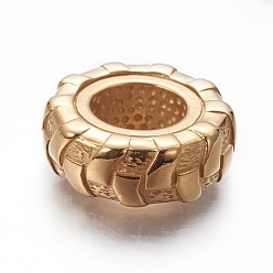 Golden 304 Stainless Steel Pendants, Wheel, Golden, 35x13mm, Hole: 17mm