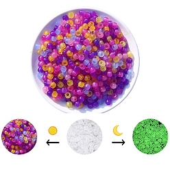Random Color Luminous Acrylic Beads, Glow in the Dark, for DIY Jewelry Accessories, Column, Random Color, 8x6mm, Hole: 3.5mm, about 700pcs/bag