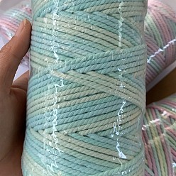 Turquoise Gradient Color Cotton String Threads, Macrame Cord, Decorative String Threads, for DIY Crafts, Gift Wrapping and Jewelry Making, Turquoise, 3mm