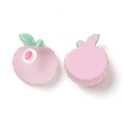 Pearl Pink Transparent Resin Decoden Cabochons, Imitation Food, Apple, Pearl Pink, 15x15x8.5mm