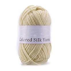 Old Lace 4-Ply Milk Cotton Polyester Yarn for Tufting Gun Rugs, Amigurumi Yarn, Crochet Yarn, for Sweater Hat Socks Baby Blankets, Old Lace, 2mm, about 92.96 Yards(85m)/Skein