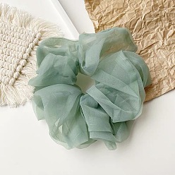 Super Large Organza - Lime Green Chic Oversized Organza Hair Scrunchie for Girls, Sweet and Elegant French Style Headband with Fairy Mesh Bow Tie